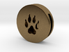 Band Charm round - Wolf Paw print 3d printed Band Charm - Wolf Paw bronze