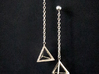 Tetrahedron earrings 3d printed 