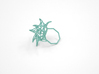 Aster Ring (Small) Size 8 3d printed Teal Nylon (Custom Dyed Color)