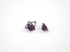 Sprouted Spiral Earrings 3d printed Eggplant Nylon (Custom Dyed Color)