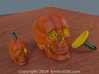 Jack-o'-lantern skull from CT scan, full size 3d printed 