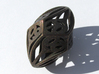 Twisty Spindle d10 Decader 3d printed In Polished Bronze Steel