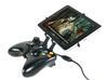 Controller mount for Xbox 360 & Lenovo IdeaTab A10 3d printed Side View - A Nexus 7 and a black Xbox 360 controller