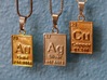 Silver Periodic Table Pendant 3d printed With it's friends, Gold & Copper!