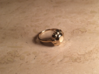 Diamond Ring US Size 7 UK Size O 3d printed Gold Plated Brass