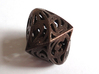 Twisty Spindle d12 3d printed In Polished Bronze Steel