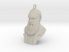 Charles Darwin 1" Bust, Pendant, Ear Ring, Charm,  3d printed 