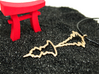 Japanese "I Love You" Sound Wave Pendant 3d printed Pendant in Raw Bronze with Pocket Torii in Background