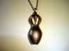 Woman Pendant 3d printed Stainless steel - Photo of an actual item - frontside (chain not included)