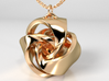 Rose Ball Pendant With Bail 20mm 3d printed Polished Brass