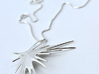 Pendant Necklace / Feather Strike Necklace 3d printed polished silver pendant / get bli