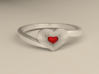 Heart of ruby ring 3d printed 