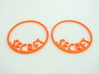 Custom Hoop Earrings - Secret 30mm 3d printed Custom text Hoop Earrings printed in Orange Strong & Flexible Polished. Size is 30mm.