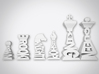 Typographical Chess Set 3d printed Rendering of design