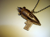 Ray Gun Pendant 3d printed Stainless steel - Photo of an actual printed item (chain not included)