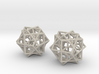 Escher Tricube Earrings from Waterfall 3d printed 