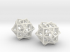 Escher Tricube Earrings from Waterfall 3d printed 