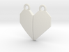 Origami Heart Pendant - w/ center crease 3d printed 