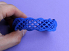 Twist Cuff (Size L) 3d printed Printed in Blue Strong & Flexible Polished Plastic