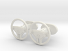 Mercedes steering wheel cufflinks 3d printed 