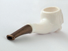 Skull Tobacco Pipe (old ceramic material) 3d printed Glaze Ceramics, Antique Bronze Glossy