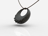 Lunautical Pendant 3d printed Rendered: Stainless Steel with Leather cord (cord not included)