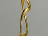 Earring: Twisted loop - 5 cm 3d printed Gold plated stainless steel print