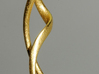Earring: Twisted loop - 5 cm 3d printed gold plated stainless steel print