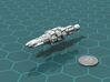 Privateer Rhino class Carrier 3d printed Render of the model, with a virtual quarter for scale.