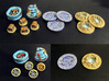 Claustro Tokens (12 pcs) 3d printed White Strong Flexible, hand-painted.