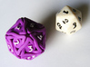 'Twined' Dice D20 MTG Spindown Life Counter Die 32 3d printed Another size comparison shot, this time with colored numbers