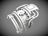 Steampower ring v2 3d printed C4D Render, silver material