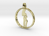 pregnant woman round pendant with your own text 3d printed 