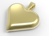 Secret heart pendant [customizable] 3d printed The front of the heart, rendered in polished brass