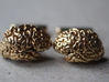 Brain cufflinks 3d printed Polished Brass