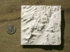 4'' Zion National Park Terrain Model, Utah, USA 3d printed Photo with US quarter