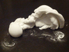 Triple Fluid Collision, 1/50 3d printed Photograph of smaller prototype; final piece will be almost 12" long