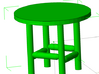 HO Scale Rustic Chairs, Tables and Bar Stools 3d printed Table