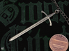 The Footman's Blade - Classic Sword Pendant 3d printed Polished Sterling Silver - Perfect for gifts