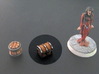 Chests 10x8x8mm (10pcs) 3d printed White Plastic, hand-painted. 28mm mini on the right, for scale.