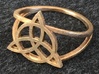 Triquetra Ring (choose size) 3d printed The frame triquetra ring in raw bronze. 
