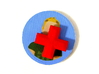Medical Plus Sign, Heal Token for Flash Point 3d printed Shown on top of victim marker from game