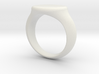 Silver Oval top Ring 3d printed 