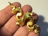 Dragon Pendant 6cm 3d printed Polished Gold steel