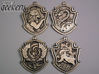 Hufflepuff House Crest - Pendant LARGE 3d printed Stainless Steel - small 5.3cm version