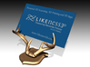 Deer Horn Base 1 - Business Card Holder 3d printed Shown in Gold Polished