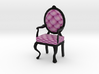 1:24 Half Inch Scale PinkBlack Louis XVI Chair 3d printed 