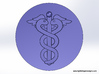 Caduceus Wax Seal (Doctor's Staff) 3d printed Rendering of the wax impression viewed from above