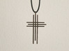 Cross Pendant 3d printed Shown in Polished Bronze Steel