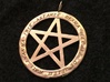 Pentacle pendant - Goddess chant 3d printed Pentacle pendant with Goddess names in raw brass. 
